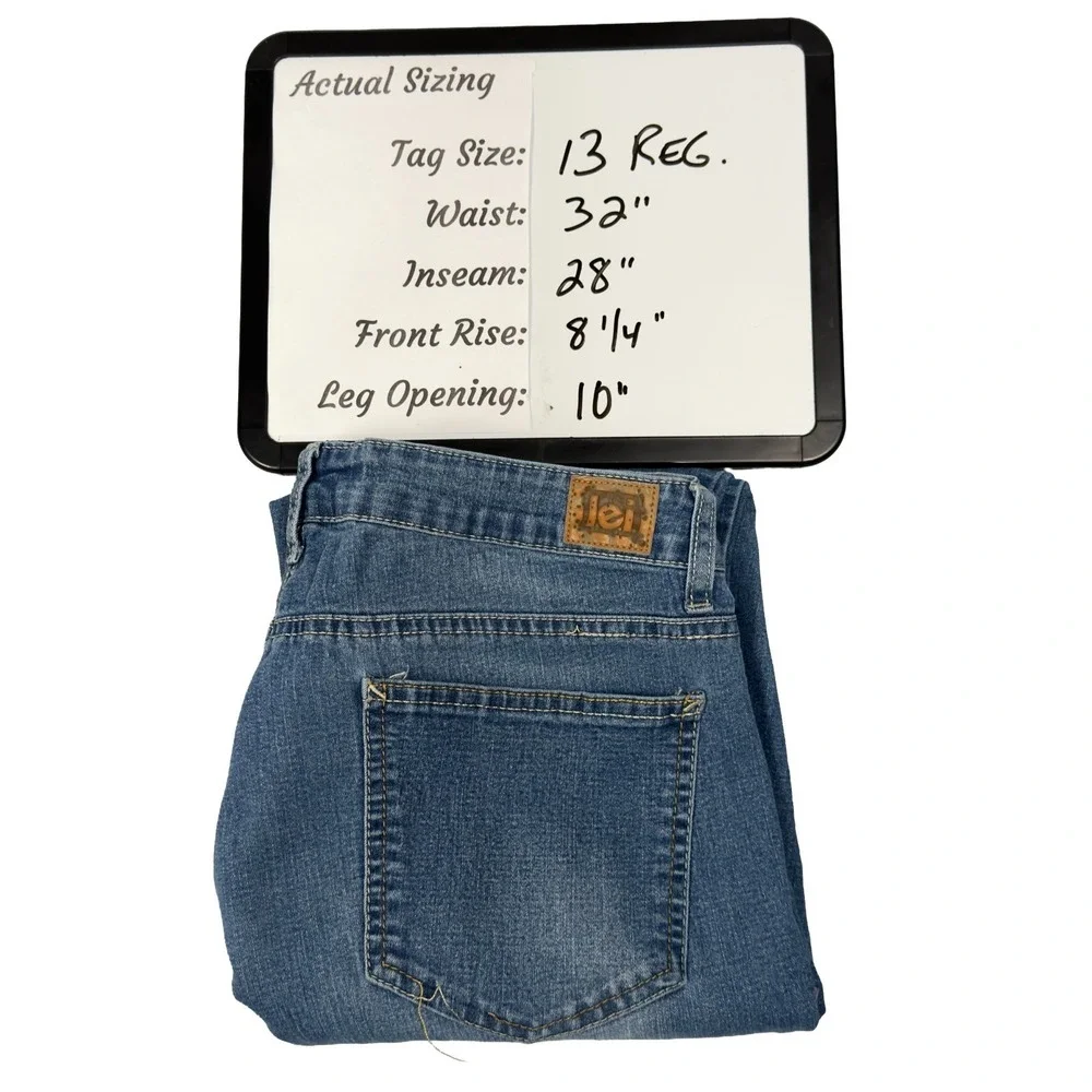 LEI Emma Jegging Jeans Womens Size 13 Reg Blue Skinny‎ Stretch Denim Side Jewels